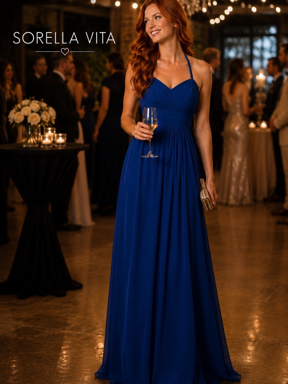 SORELLA VITA Royal Blue Maxi Dress size 12 New prom